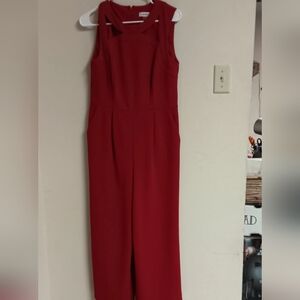 Calvin Klein Red Sleeveless Jumpsuit